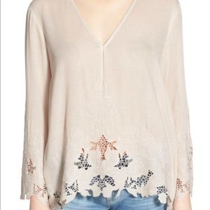 Nordstrom ASTR the Label Embroidered Bell Sleeve